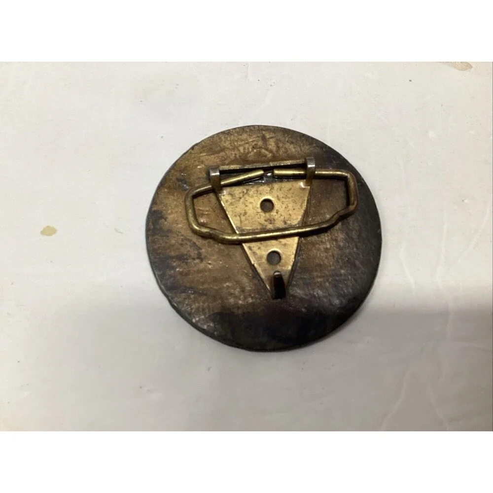 vintage seagrams integrity craftsmanship tradition belt buckle 2.75”